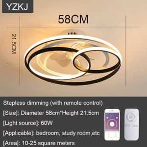 Modern Led Ceiling Fan Lighting,Ultra Silent,Dimmable Ceiling Lights,For Study - Picture 1 of 7