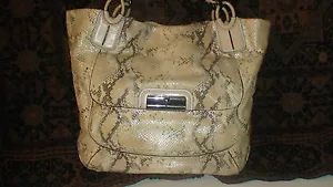 LIMITED EDITION COACH KRISTIN EMBOSSED METALLIC PYTHON TOTE-16797 - Picture 1 of 12