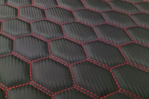 CARBON 3D AUDI RS3 DESIGN - negro / rojo - tela de tapicería de cuero sintético para automóvil - Imagen 1 de 6