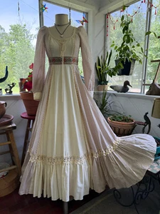 Sweetheart ❤️ GUNNE SAX Gingham Corset Apron Front Maxi Length Prairie  Dress 11 - Picture 1 of 11