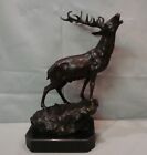 Statue Sculpture Deer Wildlife Art Deco Style Art Nouveau Style Bronze Signed