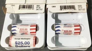 2007 GEORGE WASHINGTON $1 DOLLAR GOLD COIN P & D UNC 3 ROLLS - Picture 1 of 4