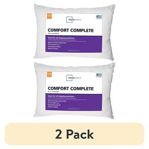 (2 pack) Mainstays Comfort Complete Bed Pillow, Standard/Queen - Picture 1 of 6