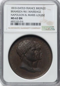 Napoleon - 1810 Bronze "Marriage of Napoleon to Marie-Louise" Medal - NGC MS63BN - Picture 1 of 2