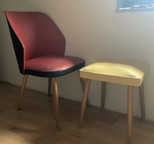 Diner Chair / 50er / Rot/ Kunststoff Lounge Chair Holz Mid-Century Stuhl Sessel - Bild 1 von 9