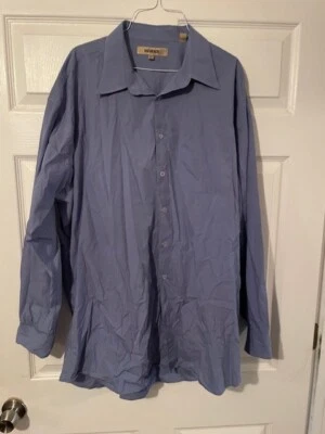 Men's Bachrach Button Down Dress Shirt Size XXL  Blue Long Sleeve - Image 1 of 3