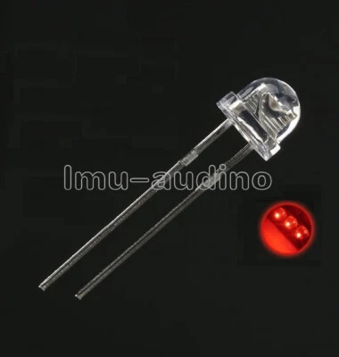 50PCS NEW F5 5mm Red Straw Hat Superbright LED Lamp LED Light NEW - Bild 1 von 4