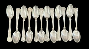 Vintage Reed & Barton Kings Pattern Silver Plate Spoons Set Of 12 State of NY - Picture 1 of 19