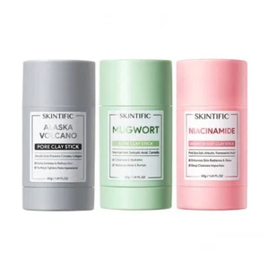 SKINTIFIC Clay Stick Mugwort/Alaska Volcano/Niacinamide face clean smoother 40g - Picture 1 of 14