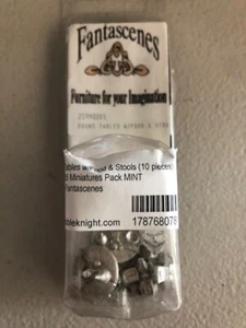 Fantascenes Miniaturen Paket runde Tische mit Essen & Hockern (10 Stück) D&D - Bild 1 von 1