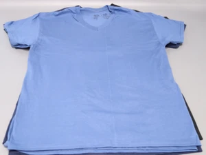 Fruit of the Loom Men's Short Sleeve V-Neck Assorted Color Black/Darck Blue L - Picture 1 of 4