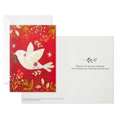 UNICEF Peace Dove on Red Boxed Christmas Cards, Pack of 12 - Image 1 of 3