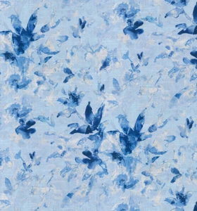 Waverly Soft Focus Sky Blue Floral Drapery Upholstery Fabric By the Yard - Picture 1 of 3