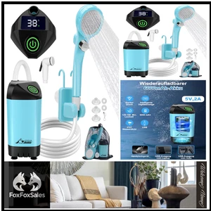 Akku-Dusche mit Temperaturanzeige | 6000mAh | Saugnapf-Design - Bild 1 von 7