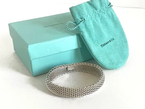 Original TIFFANY & CO. Sterling Silver 925 Mesh Bracelet 58.4 Grams Box, Pouch - Picture 1 of 12