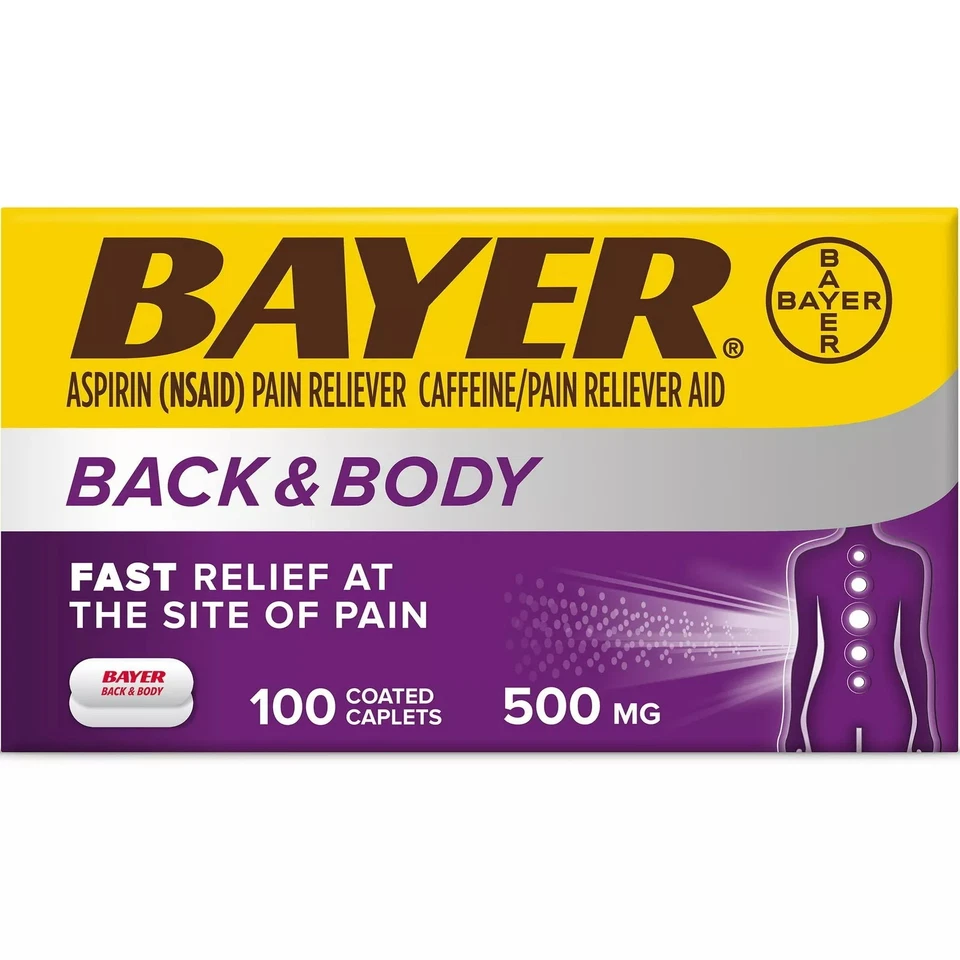 Aspirina Bayer Back & Body Extra Strength - 500 mg, 100 comprimidos caducidad 10/2026+ Foto 1 de 1