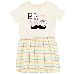 Inktastic Big Sister To A Little Mr. Toddler Dress Children Girl White Sis Cute - Picture 1 of 4
