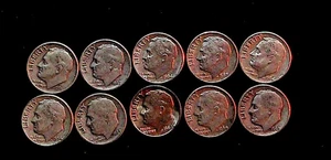 10 monedas de diez centavos Roosevelt plateadas envío gratuito - Imagen 1 de 1