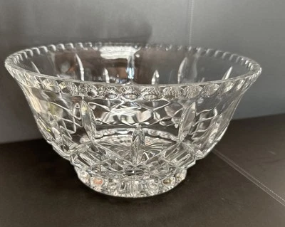 Antiga tigela de servir salada de cristal King Edward Cut Gorham 9 1/2” pesada, em perfeito estado - Imagem 1 de 4