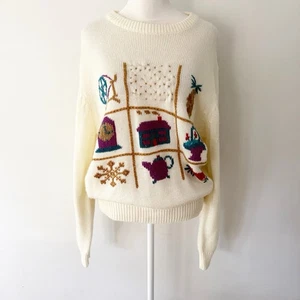 Suéter Vintage Para Mujer Años 90 Novedad XL Cottagecore Acogedor Invierno Country Grannycore - Imagen 1 de 8