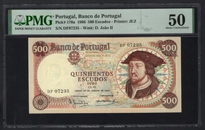 Portugal 500 Escudos 25-01-1966 P170a About Uncirculated - Picture 1 of 2