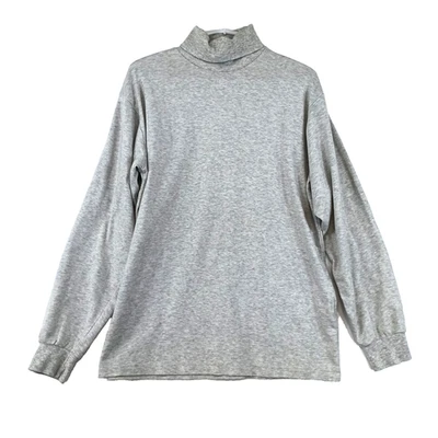 Woolrich Turtleneck Shirt Mens Large Light Gray Oatmeal Heather 100% Cotton - Image 1 of 4