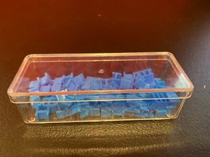 Blue Army Pieces with Clear Plastic Case Risk 1980 Replacement Parts Pieces - Picture 1 of 1