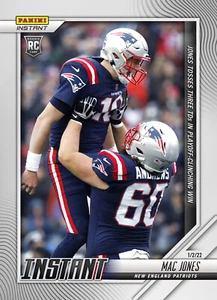 Mac Jones 2021 NFL Panini Instant Rookie Card 160 RC Clinches Division 1706 PR - Picture 1 of 3