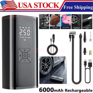 6000mAh Portable Car Air Compressor 150PSI Electric Wireless Tire Inflator Pump - Picture 1 of 17