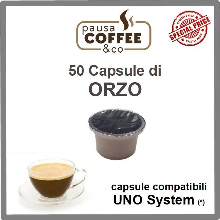 PAUSACOFFEE 50 capsule cialde ORZO compatibili UNO SYSTEM