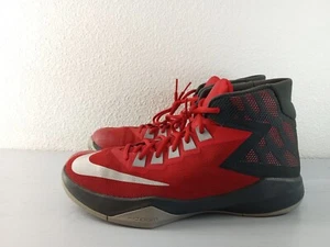MEN NIKE ZOOM BASKETBALL RED BLACK/GREY Size 10.5 844592-600  - Picture 1 of 9