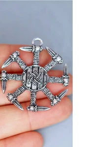 Big KOLOVRAT WIKINGER SCHWERT SONNENRAD Anhänger 20" 925 Sterling Silber Halskette Herren - Bild 1 von 9