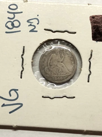 1840-P Seated Liberty United States Half Dime problem free Type Piece VG or FINE Cover