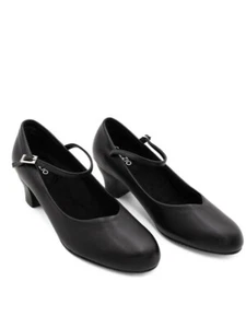 Black Capezio Cassie Jr Character stage shoes 1.5" heel - UK 3.5 UK 4 UK 7 - Picture 1 of 2