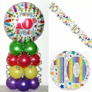 10 CUMPLEAÑOS - 10 AÑOS EXHIBICIÓN GLOBO - DECORACIÓN DE MESA DE FIESTA - SIN NECESIDAD DE HELIO - Imagen 1 de 4