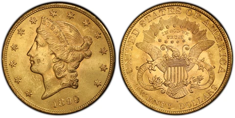 1899-S AV $20, Double Eagle. PCGS MS64 San Francisco. Coronet head KM 74.3 Cover