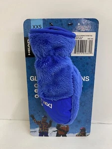 Head Jr Thermalfur Fleece Mittens XXS BLUE Furry New With Tag - Picture 1 of 4