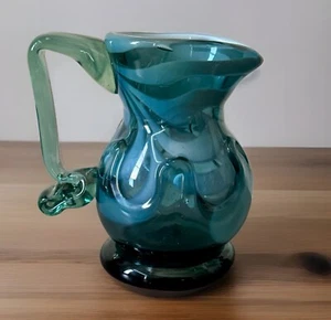 2019 Wes Stubbins Free Blown Lilypad Pitcher Millville Wheaton Arts Glassblowers - Picture 1 of 14