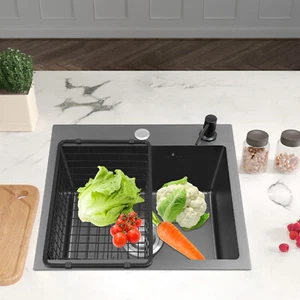 Fregadero de cocina Fregadero de acero inoxidable Rectangular Instalación Base Accesorio Fregadero de acero inoxidable - Imagen 1 de 24