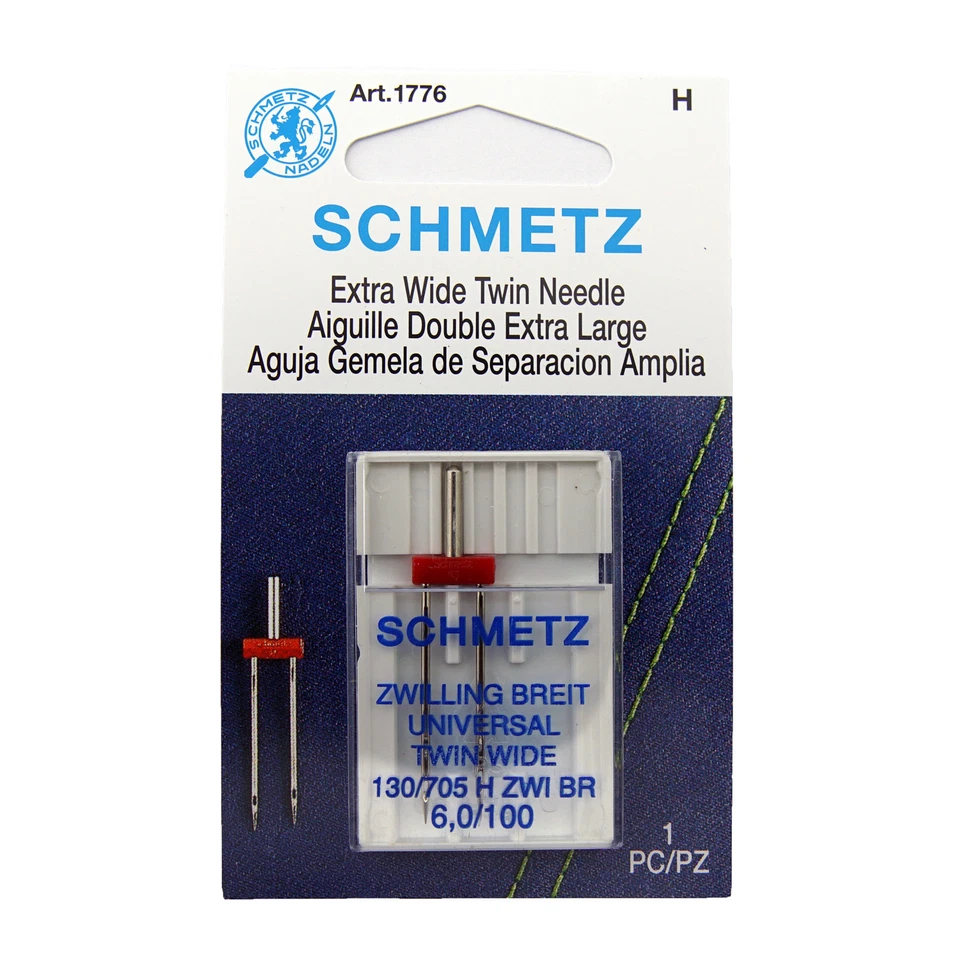 Aguja doble extra ancha Schmetz 130/705H ZWI BR talla 6,0/100 Foto 1 de 1