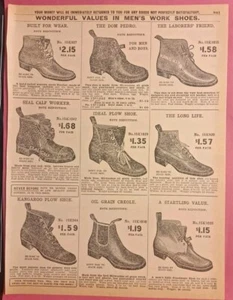 Herren Stiefel Schuhe 1908 Sears Rehbock Vintage Werbung Katalogseite - Bild 1 von 2