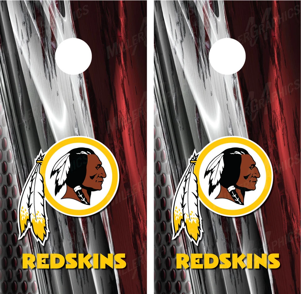 MILLER GRAPHICS Washington Redskins Ripped Metal Cornhole Board Decal Wrap Wraps