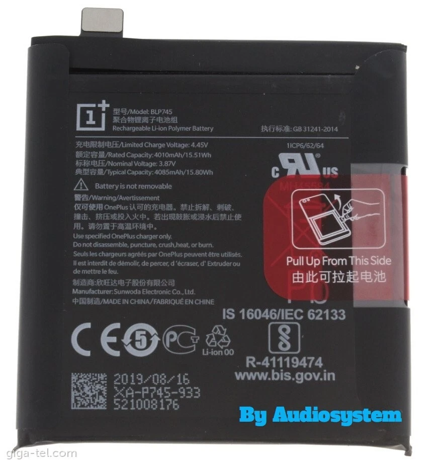 BATTERIA ORIGINALE ONEPLUS 7T HD1901 HD1903 HD1907 3800MaH PILA 1+7T BLP743