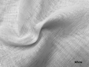 Extra Wide See-Through Linen Fabric Soft Curtains Clothes 118" wide Plain WHITE - Picture 1 of 5