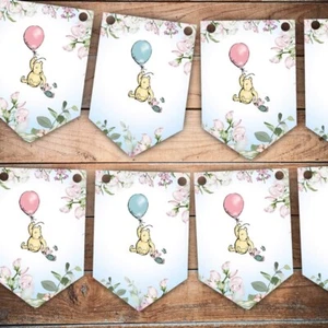 Winnie The Pooh Baby Shower Bunting, revelación de género decoración Ducha Banner - Imagen 1 de 1