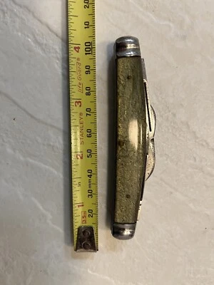 Rare vintage cracked ice green Winchester 4 blade congress  - Image 1 of 4