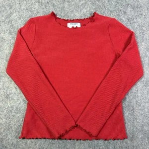 Old Navy Crew-Neck Ribbed Knit Long Sleeve Sweater Girl’s Size XL (14-1G) Red - Picture 1 of 10
