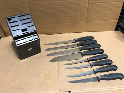 Zwilling J.A. Henckels Stainless Steel Slicing Knifes 8x set w/block china made - Image 1 of 4