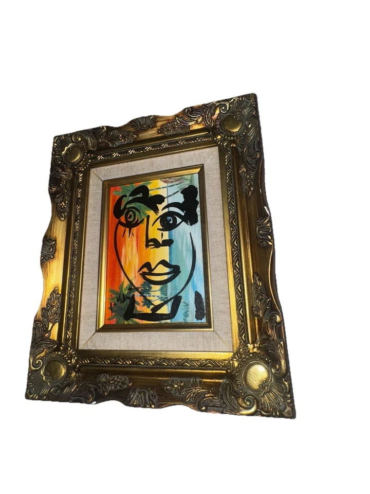 "Pintura sobre lienzo de calidad PETER KEIL - marco dorado de calidad vintage 11""x12""" Foto 1 de 4