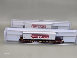 Vagón de bolsillo Spur N Fleischmann 825052 K con semirremolque NOR-CARGO, en embalaje original. - Imagen 1 de 10